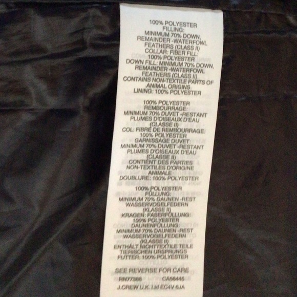 J Crew Navy Patent Down Filled vest, XS - Picture 7 of 8